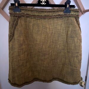 New Authentic Red Valentino Olive Green Textured Women's Skirt